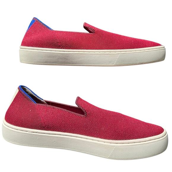 Rothy's The Original Slip On Sneakers Knitted In Red Garnet Retired Size 7.5 - Picture 5 of 12